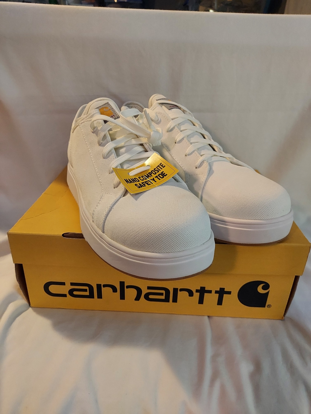 Carhartt Men’s Detroit Canvas Safety Toe Shoes Sneakers White New 10M